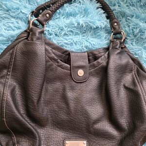 Nine West Black Textured Hobo Bag